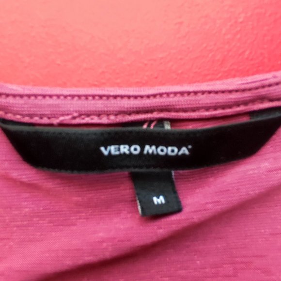 Vero Moda V neck short sleeve shirt / blouse women's size M - Picture 4 of 4